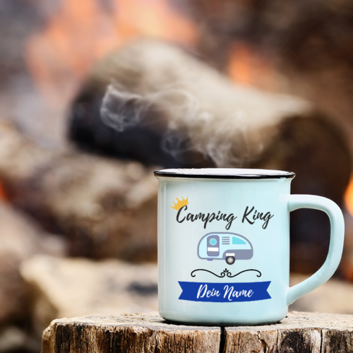 Camping-Tasse "Camping King" mit deinem Namen