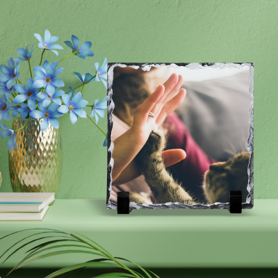 Schiefertafel mit Foto bedrucken 20 x 20 cm